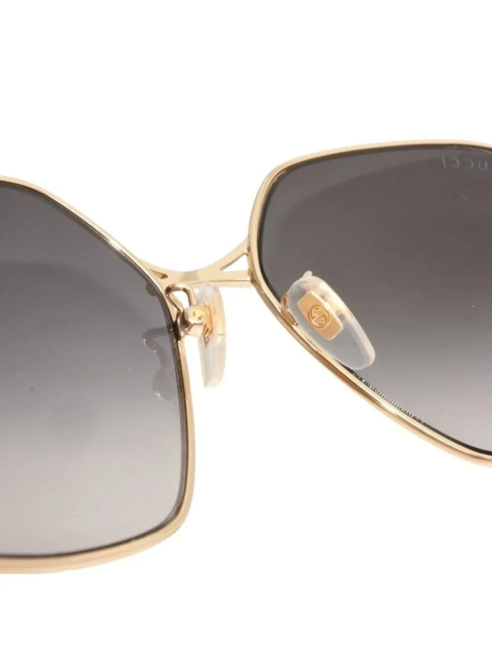 Gucci Sunglasses Eyewear 63 Gold Gray Metal Acetate